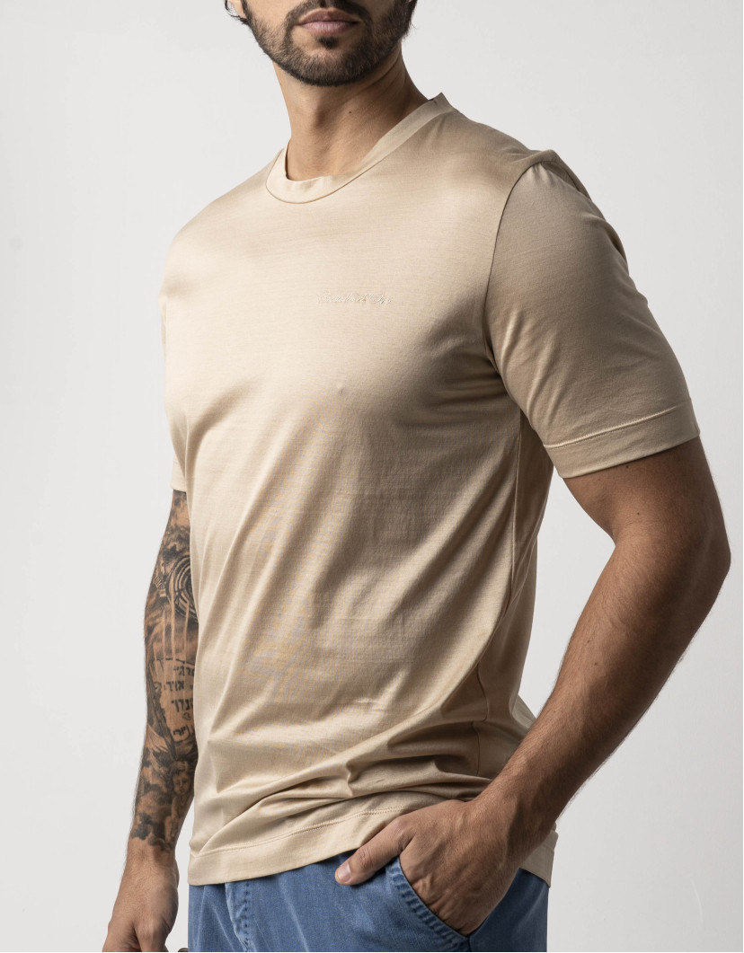 Castello d'Oro Beige T-shirt 100% Cotton Regular Fit image